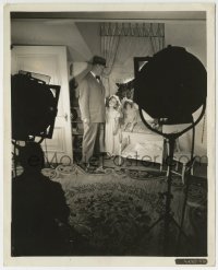 1h708 OUR LITTLE GIRL candid 8x10 still 1935 Shirley Temple & director Robertson go over a scene!