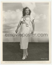 1h718 PAULETTE GODDARD 8.25x10 key book still 1948 modeling a sexy strapless bare midriff dress!