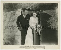 1h747 QUIET MAN 8.25x10 still 1952 great c/u of bride Maureen O'Hara & groom John Wayne at cottage!