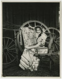 1h755 REAL MCCOY candid 7.75x9.75 still 1930 Thelma Todd making a hook rug between scenes by Stax!