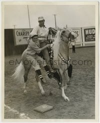 1h788 ROY ROGERS 8x10 still 1940s he & Trigger help Dickie Jones steal 3rd base by Charles Rhodes!