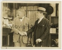 1h789 RUNNING WILD 8x10 still 1927 henpecked husband W.C. Fields shakes hands with buyer at work!