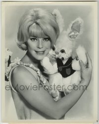 1h292 ELKE SOMMER 8x10.25 still 1965 c/u of the sexy star cuddling with a lucky Easter Bunny!