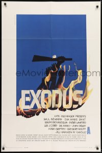 1j318 EXODUS 1sh 1961 Otto Preminger, great artwork of arms reaching for rifle by Saul Bass!