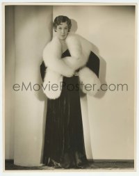 1m554 EDNA MAY OLIVER deluxe 11x13.75 still 1930s full-length wearing fur boa by Ernest Bachrach!