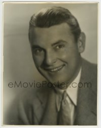 1m566 GEORGE BRENT deluxe 10.5x13.5 still 1930s great smiling portrait by Melbourne Spurr!