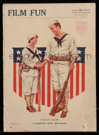 1m389 FILM FUN magazine August 1917 patriotic art of Margarita Fischer in United We Stand!