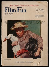 1m391 FILM FUN magazine November 1920 wacky Goose, Chicken and Turkey cover image!