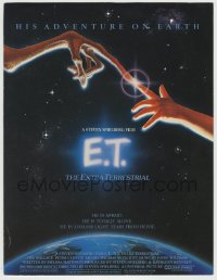 1m151 E.T. THE EXTRA TERRESTRIAL screening program 1982 Steven Spielberg, Alvin art + full credits!