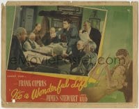 1r595 IT'S A WONDERFUL LIFE LC #7 1946 James Stewart accuses Lionel Barrymore at meeting, Capra