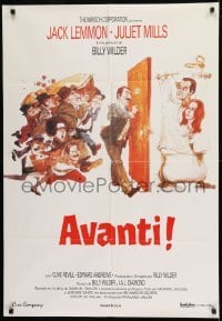 1t127 AVANTI Spanish 1972 Billy Wilder, wacky different art of Jack Lemmon & top cast!