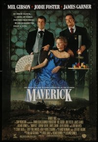 1z727 MAVERICK 1sh 1994 Mel Gibson, Jodie Foster, James Garner, gambling!