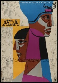 2b544 AIDA commercial Polish 27x38 1960s Polish stage play, cool Jozef Mroszczak art!