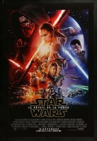 2k315 FORCE AWAKENS int'l French language advance DS 1sh 2015 Star Wars: Episode VII, cast montage!