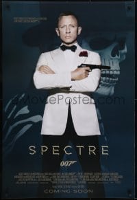 2k807 SPECTRE int'l advance DS 1sh 2015 cool image of Daniel Craig as James Bond 007 with gun!