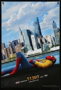 2k816 SPIDER-MAN: HOMECOMING teaser DS 1sh 2017 Holland in the title role, New York City skyline!