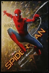 2k817 SPIDER-MAN: HOMECOMING teaser DS 1sh 2017 Tom Holland swinging over New York City!