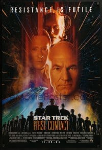 2k832 STAR TREK: FIRST CONTACT advance 1sh 1996 Jonathan Frakes, Stewart, Spiner, sexy Borg Krige!