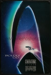 2k834 STAR TREK: GENERATIONS int'l advance 1sh 1994 cool sci-fi art of the Enterprise, Boldly Go!