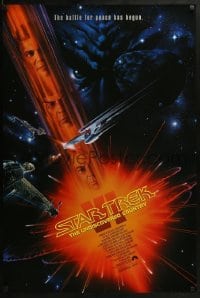 2k830 STAR TREK VI 1sh 1991 William Shatner, Leonard Nimoy, art by John Alvin!