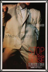 2k846 STOP MAKING SENSE 1sh 1984 Jonathan Demme, Talking Heads, close-up of David Byrne's suit!