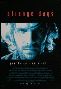 2k849 STRANGE DAYS advance 1sh 1995 close-up of Ralph Fiennes, you know you want it!