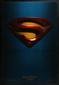 2k861 SUPERMAN RETURNS teaser DS 1sh 2006 Bryan Singer, Routh, Bosworth, Spacey, cool logo!