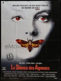 2p954 SILENCE OF THE LAMBS French 1p 1990 great image of Jodie Foster with moth over mouth!