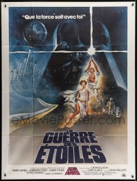 2p963 STAR WARS French 1p 1977 George Lucas classic sci-fi epic, great art by Tom Jung!