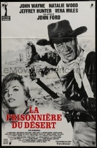 2p698 SEARCHERS French 30x46 R1990s different art of John Wayne & Natalie Wood, John Ford!