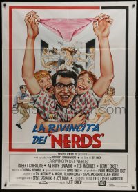 2p594 REVENGE OF THE NERDS Italian 1p 1985 different Carroll art of Robert Carradine with panties!