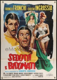 2p597 SEDOTTI E BIDONATI Italian 1p R1967 Deseta art of Franco & Ciccio + sexy half-dressed women!