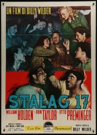 2p604 STALAG 17 Italian 1p 1953 William Holden, Robert Strauss, Billy Wilder classic, different!