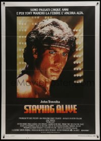 2p606 STAYING ALIVE Italian 1p 1983 great c/u of John Travolta in Saturday Night Fever sequel!