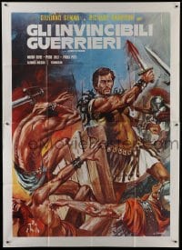 2p469 REVOLT OF THE PRAETORIANS Italian 2p R1970s cool art of chained Richard Harrison by Luca Crovato