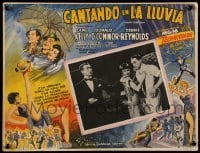 2p145 SINGIN' IN THE RAIN Mexican LC 1952 Gene Kelly & Cyd Charisse, cool colorful border art!