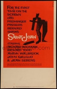 2p381 SAINT JOAN WC 1957 Joan of Arc, directed by Otto Preminger, wonderful Saul Bass art, rare!