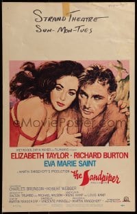 2p384 SANDPIPER WC 1965 great romantic close up art of Elizabeth Taylor & Richard Burton!