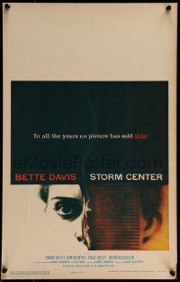 2p392 STORM CENTER WC 1956 incredible different close up art of Bette Davis by Saul Bass!