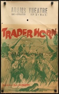 2p407 TRADER HORN WC 1931 W.S. Van Dyke, different art of Edwina Booth & Harry Carey w/ elephants!