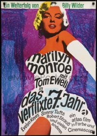 2y131 SEVEN YEAR ITCH German R1966 Billy Wilder, great different sexy art of Marilyn Monroe!