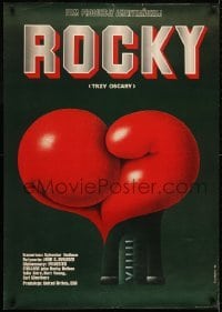 2y829 ROCKY Polish 26x37 1978 cool different boxing glove artwork by Edward Lutczyn!