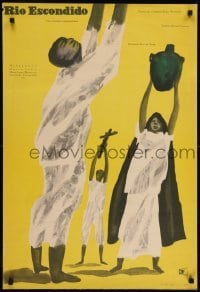 2y770 RIO ESCONDIDO Polish 23x34 1955 Maria Felix, Domingo Soler, different Jan Lenica art!