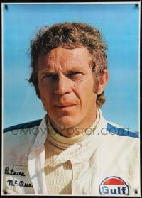 2z485 LE MANS 29x41 commercial poster 1970a race car driver Steve McQueen in Gulf uniform!