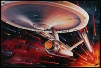 2z553 STAR TREK CREW 27x40 commercial poster 1991 cool art of the Enterprise traveling through space!