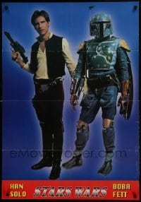 2z563 STAR WARS 27x39 Italian commercial poster 1980 image of Han Solo and Boba Fett!