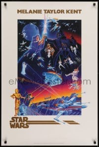 2z562 STAR WARS 24x36 commercial poster 1992 artwork of top cast by Melanie Taylor Kent!