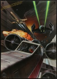 2z559 STAR WARS 20x28 commercial poster 1977 Ralph McQuarrie artwork of the Death Star trench run!