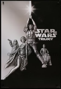 2z565 STAR WARS TRILOGY 27x40 German commercial poster 2004 Lucas, Hamill, Ford, Fisher!