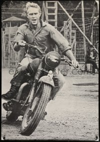 2z567 STEVE McQUEEN 29x42 commercial poster 1966 image of actor on motorcycle from Great Escape!